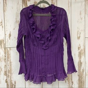 Theme, Purple Ruffle Blouse Tank Set, Size 2X. In excellent condition!